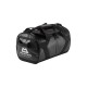 Durable black Mountain Equipment 40-liter duffel bag with side handles, front zip pocket, and brand logo.