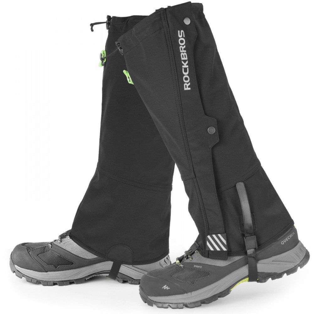 Person wearing black Boot Gaiters while hiking