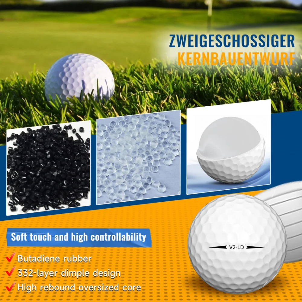 Box of 50 Caiton white 2-layer golf balls designed for practice and recreational golf.