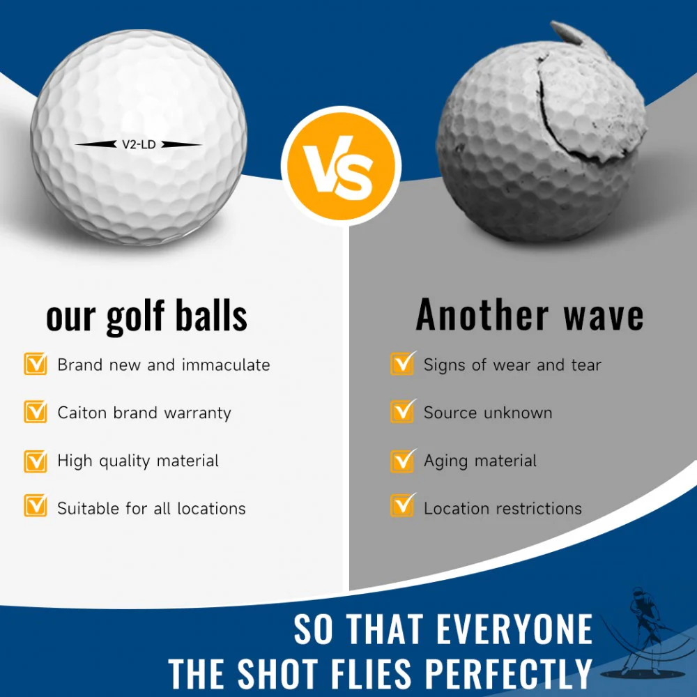 Box of 50 Caiton white 2-layer golf balls designed for practice and recreational golf.