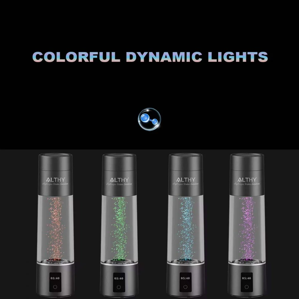ALTHY Hydrogen Water Bottle – Portable SPE/PEM Generator | 420ml ...