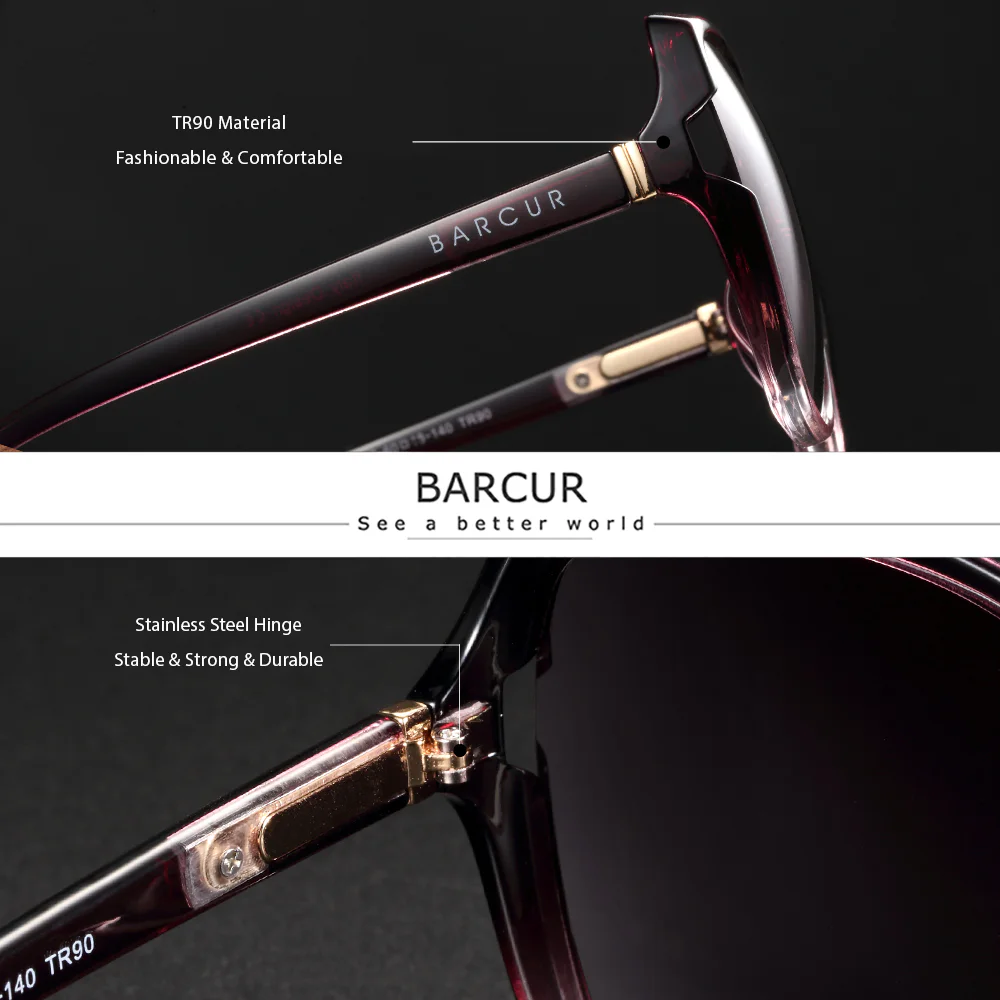 BARCUR Oversized Polarized Sunglasses