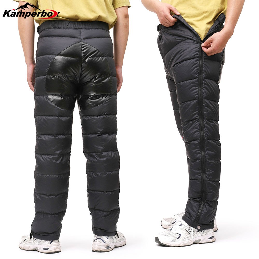 Kamperbox Men's Winter Down Hiking Pants with 800 Fill Power Duck Down