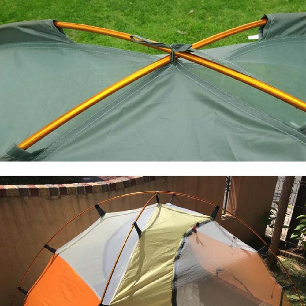 Desert&Fox 2 person tent aluminum  tent poles, showcasing their length and durability, ideal for supporting tents and awnings