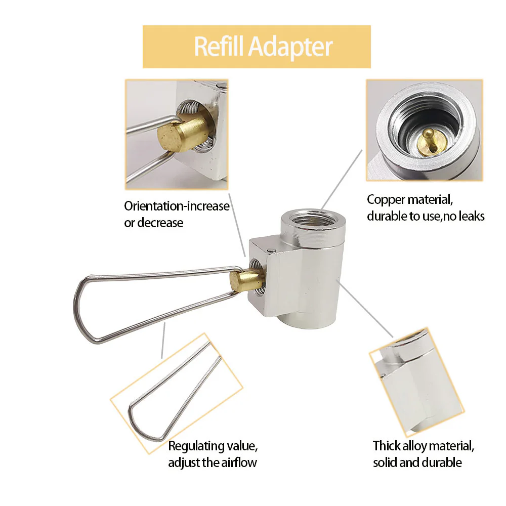 3 Adaptateurs De Recharge Pour Briquet Et Réchaud - Valve Universelle Camping