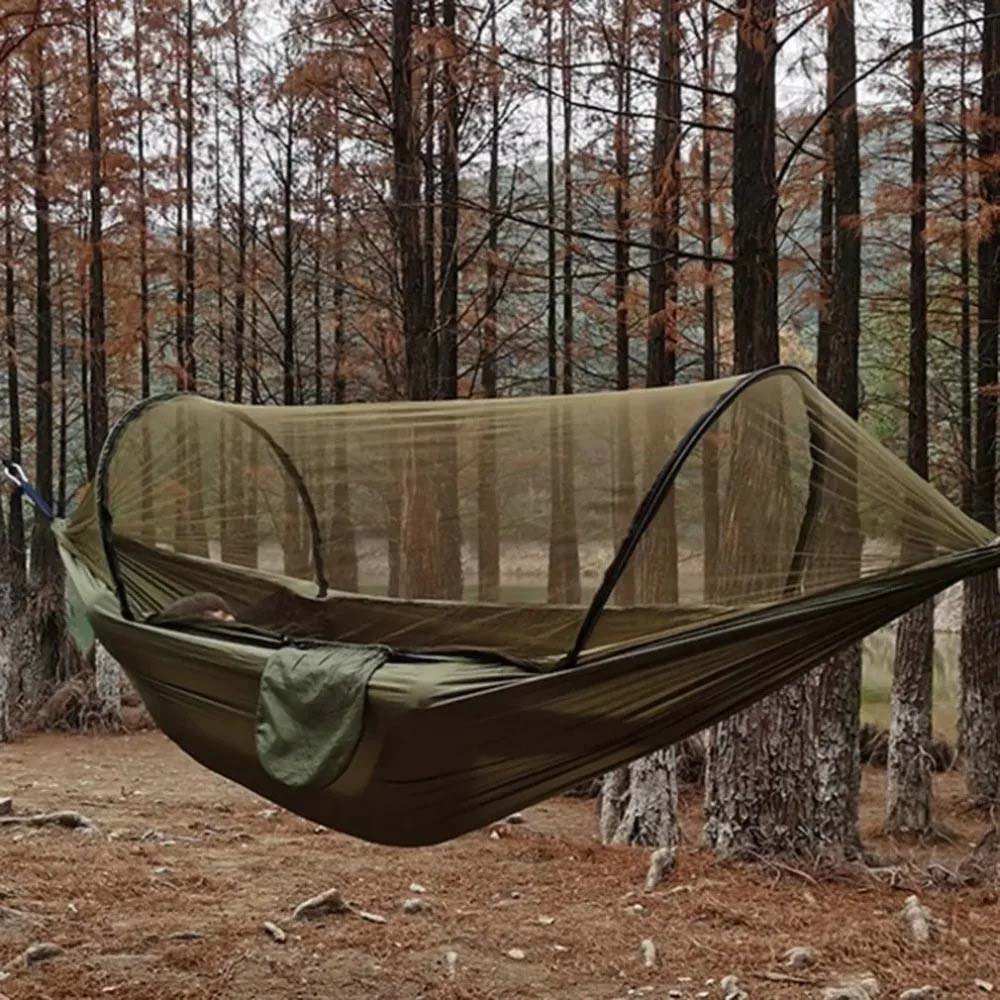 Mosquito Net Hammock with High Strength Parachute Fabric and Mosquito Net