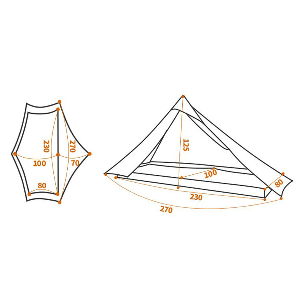 3F UL Lanshan 1 Ultralight Tent weighing only 965g, ideal for solo backpacking and lightweight hiking, showcasing its durable design and spacious interior.