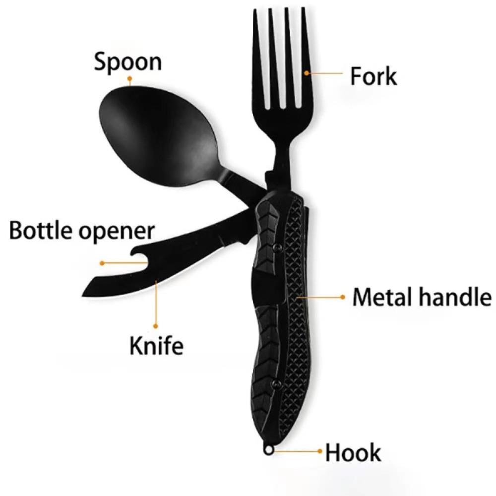 Foldable Cutlery Set for Camping | 3-in-1 Spoon Fork Knife Set