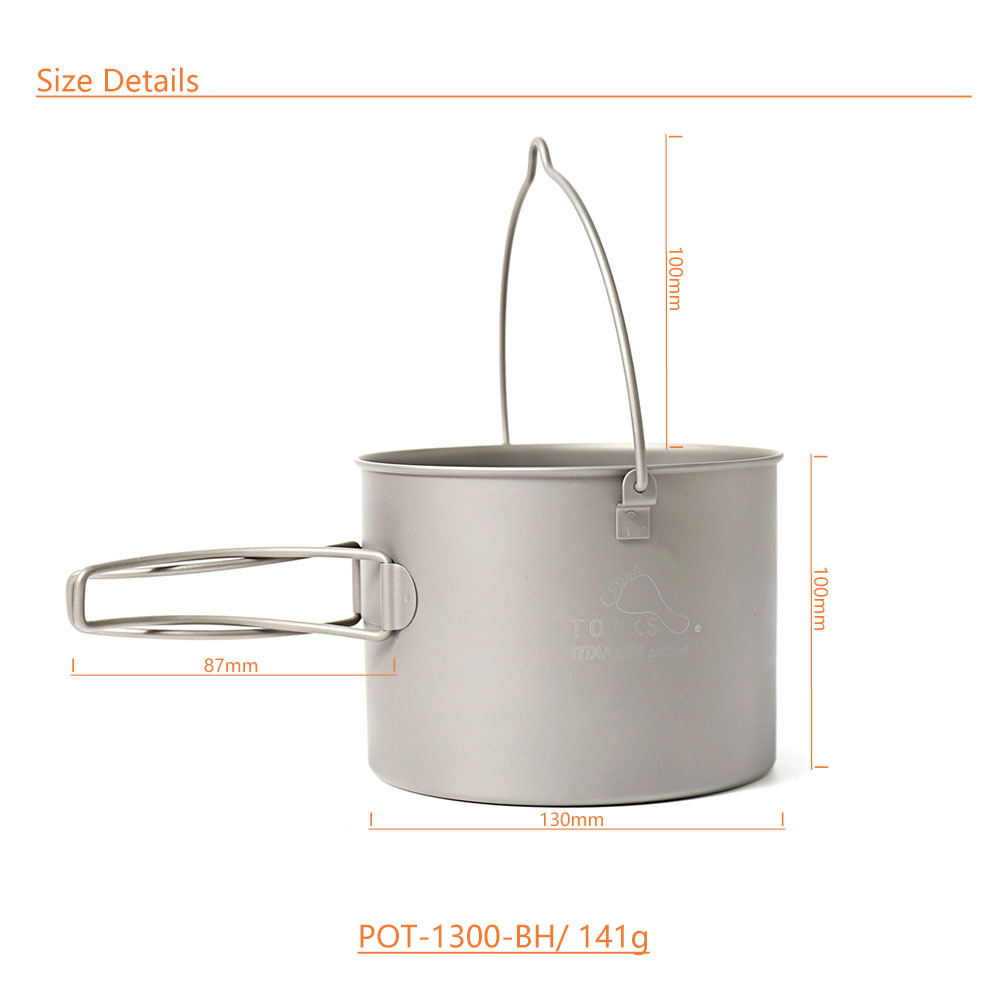 Lightweight and Durable Titanium Pot for Outdoor Cooking