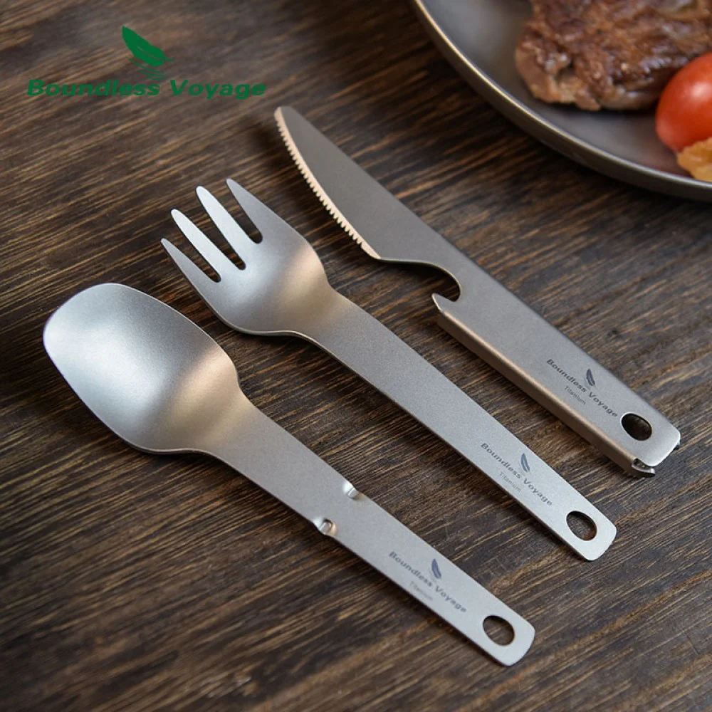 Boundless Voyage Titanium Cutlery Set 3-Pieces Boundless Voyage Titanium Cutlery Set 3-Pieces