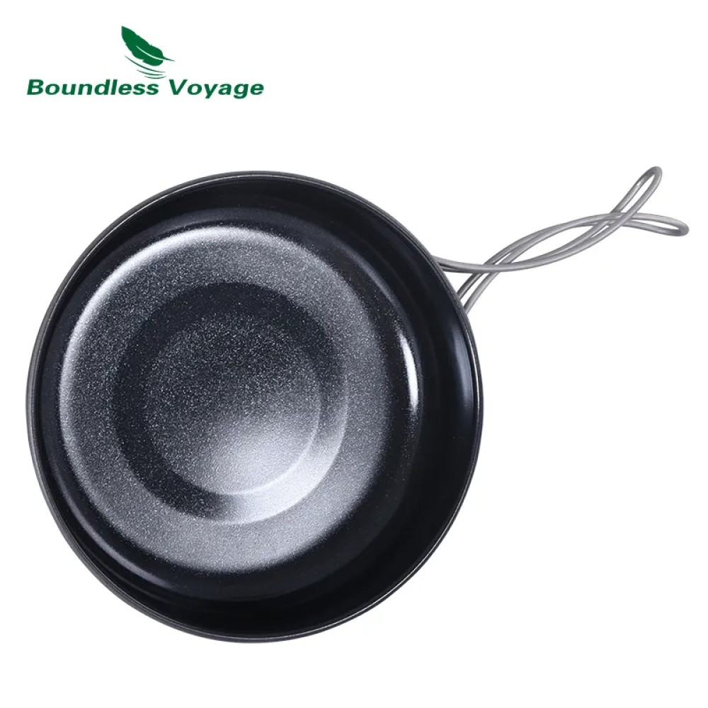 Titanium Non-Stick Frying Pan Lightweight Camping Cookware Companion