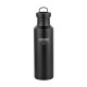 Black Titanium Camping Water Bottle 700ml with wide mouth and neoprene sleeve