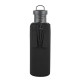 Black Titanium Camping Water Bottle 700ml with wide mouth and neoprene sleeve