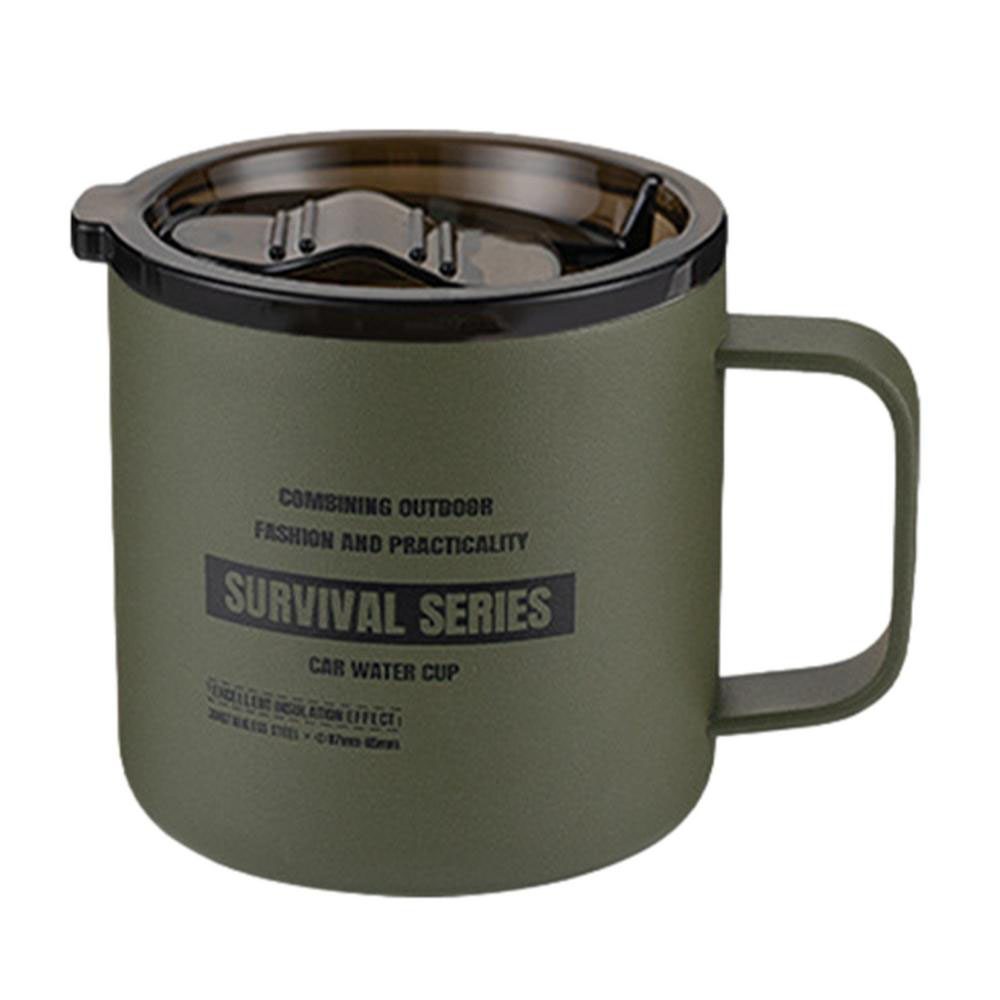 Stainless Steel Insulated Camping Mug With Lid - 350ml