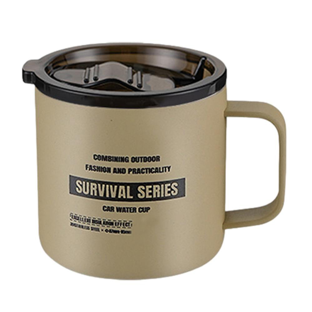 Stainless Steel Insulated Camping Mug With Lid - 350ml