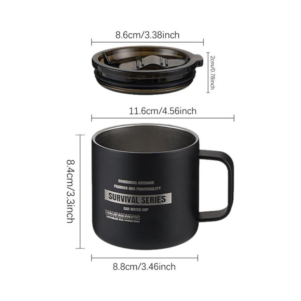 Stainless Steel Insulated Camping Mug With Lid - 350ml