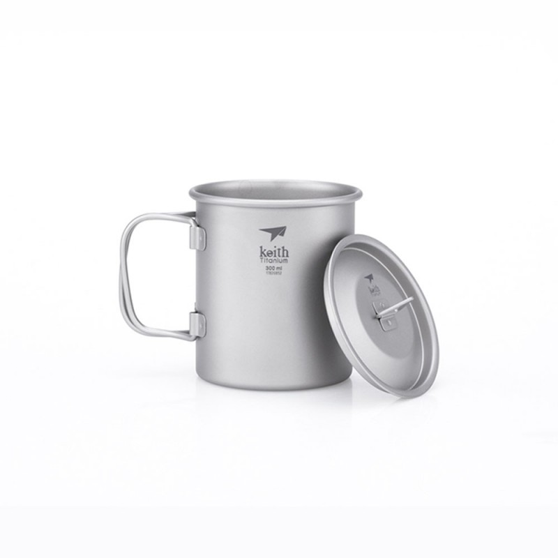 Keith Titanium Mug with Folding Handles & Lid - 300ml