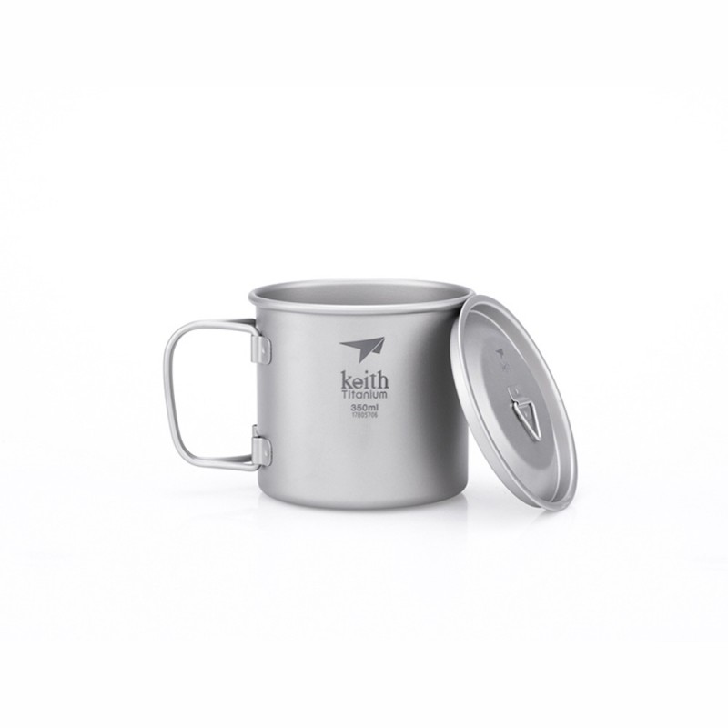 Keith Titanium Mug with Folding Handles & Lid - 300ml