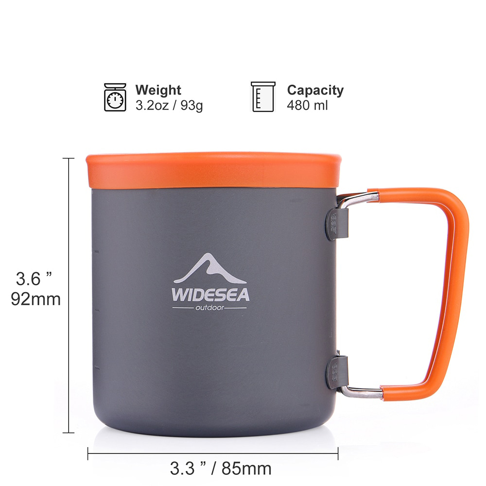 WideSea WSCC-102 Anti-scalding Aluminum Cup, ideal for camping and outdoor activities.