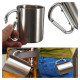 Stainless Steel Camping Mug with Carabiner Handle