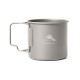 TOAKS Titanium Cup, 450ml capacity, with mesh storage sack.