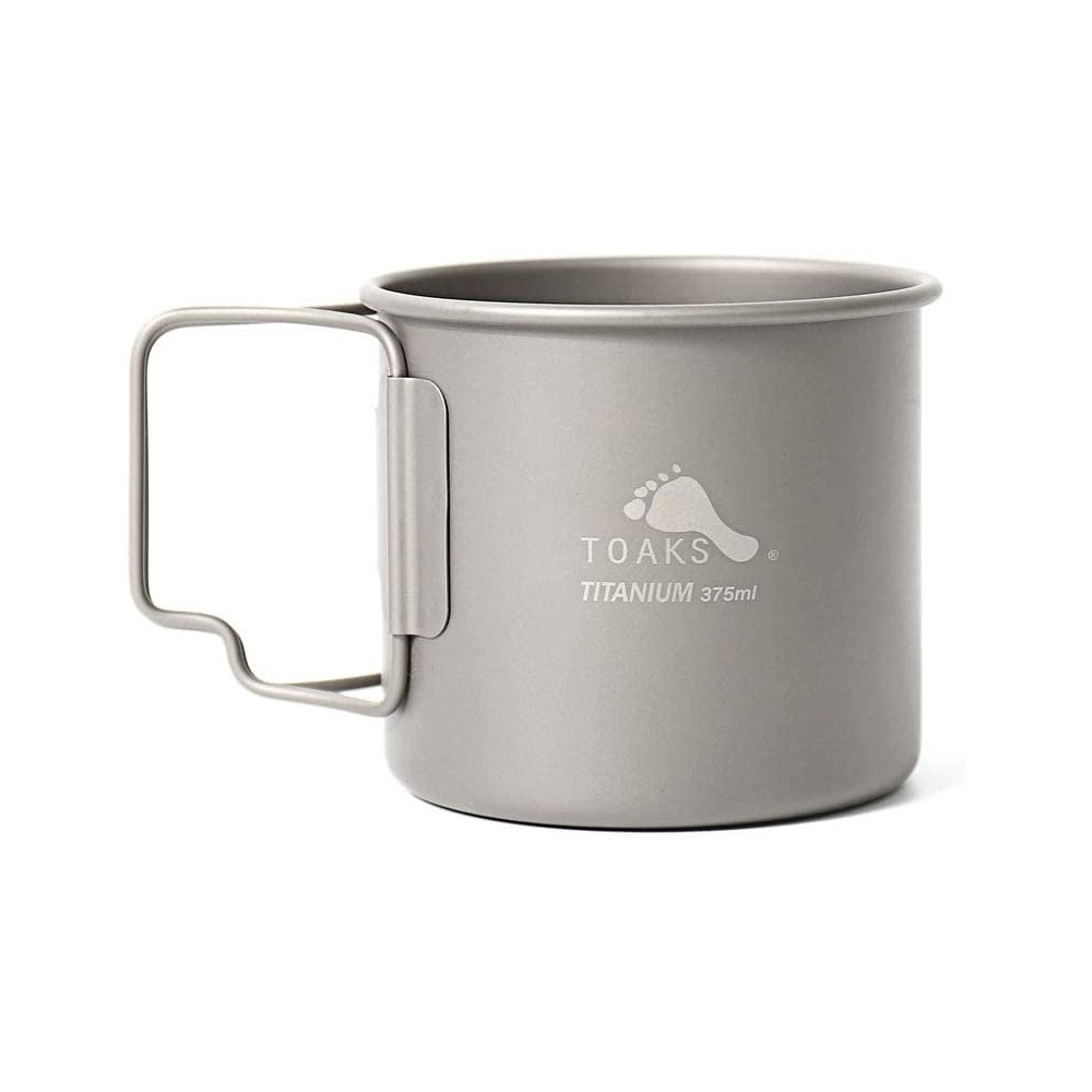 Durable TOAKS Titanium Cup with a capacity of 375ml.