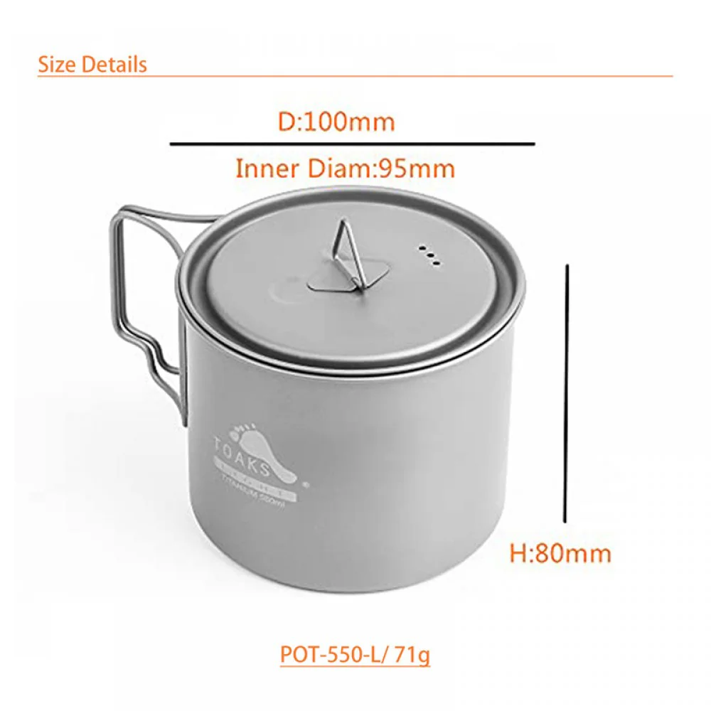 TOAKS Light Titanium Pot - 550ml TOAKS Light Titanium Pot - 550ml