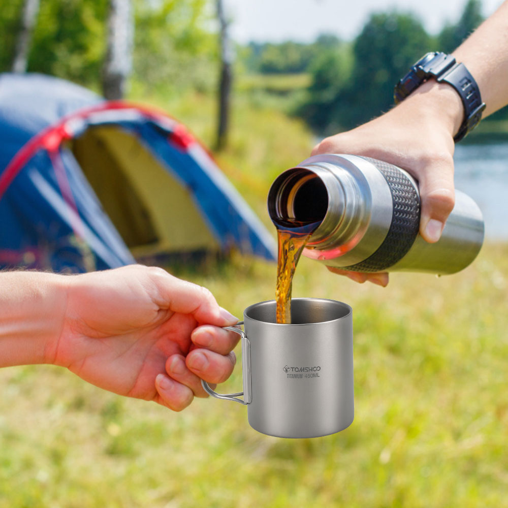 Double-Wall Titanium Water Cup for Outdoor and Indoor Use