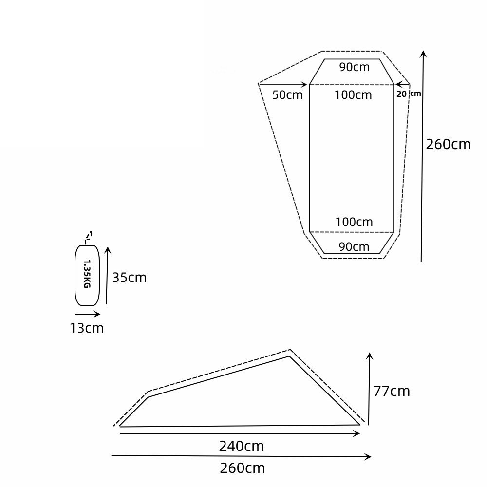 MCETO Ultralight Backpacking Tent for One Person - Stormproof and Mosquito-Proof