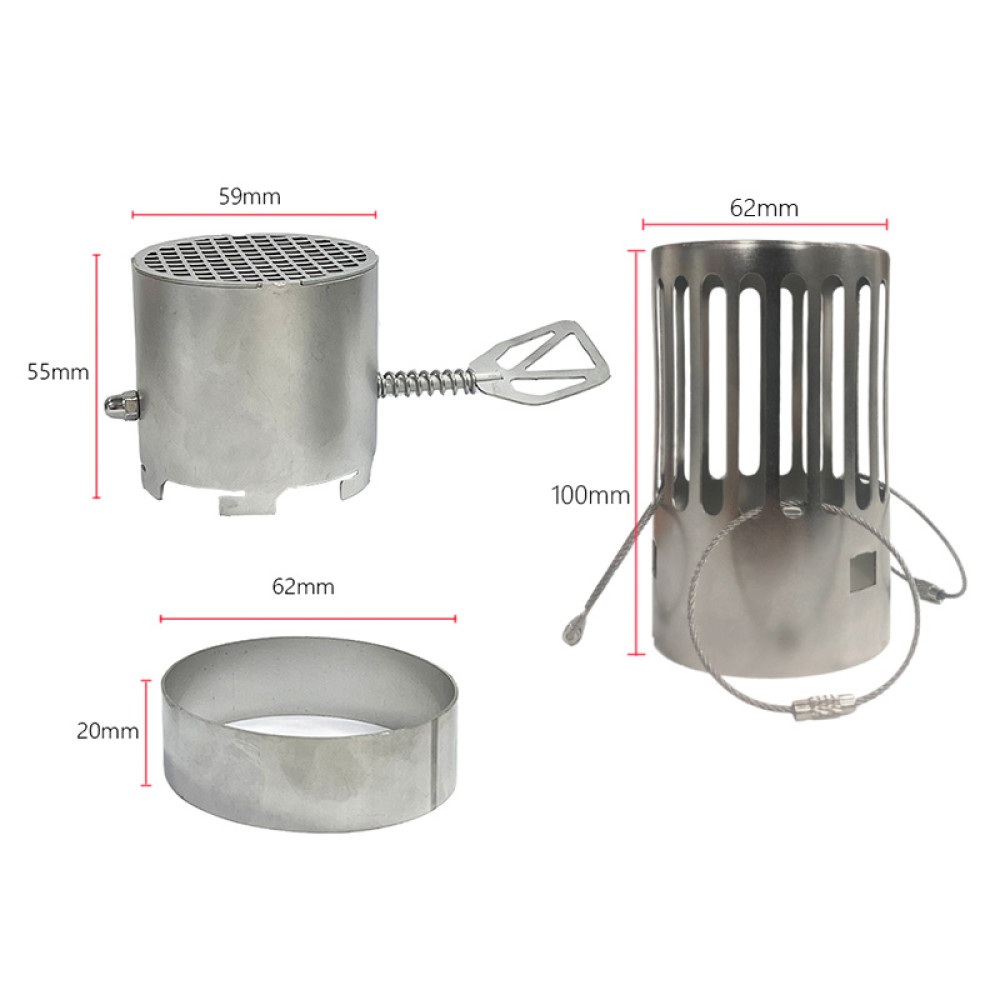 Hot Tent Stove Chimney Damper and Spark Arrestor Set 