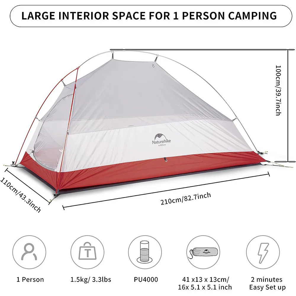 Naturehike Ultralight Cloud Up - 1 Person | Backwoods Outdoor Gear