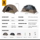 Spacious and durable OneTigris COSMITTO Backpacking Tent set up in nature, showcasing its hexagon shape and dual entrances.
