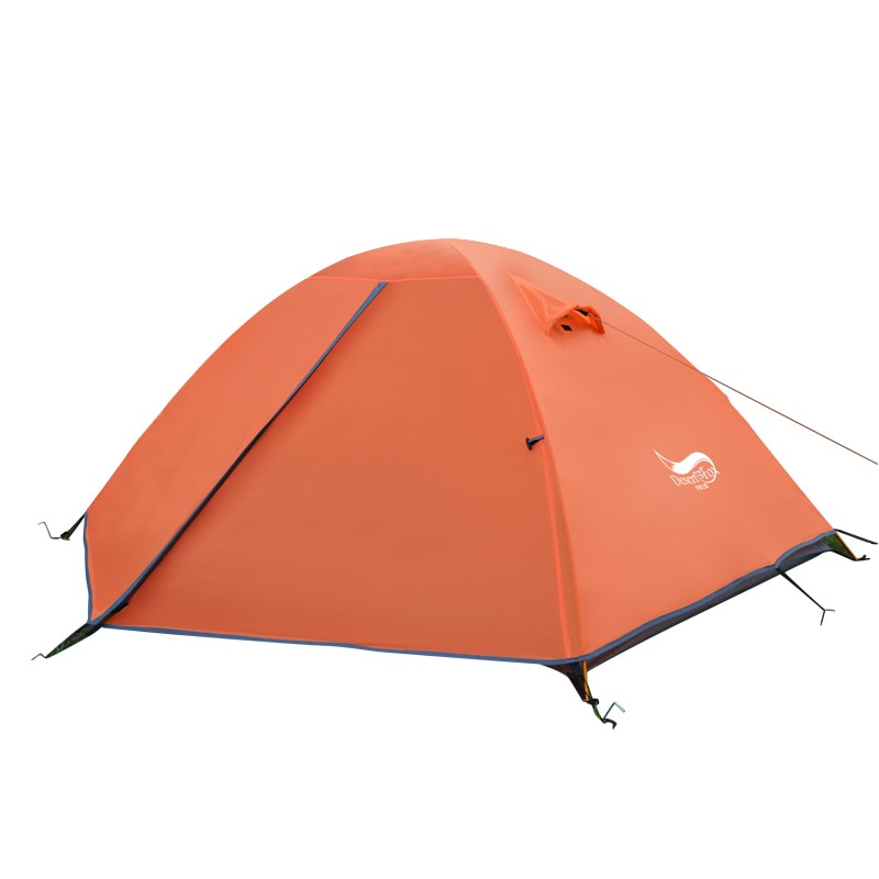 Green Desert&Fox Ultralight 2 person tent showing mesh ventilation and open front door