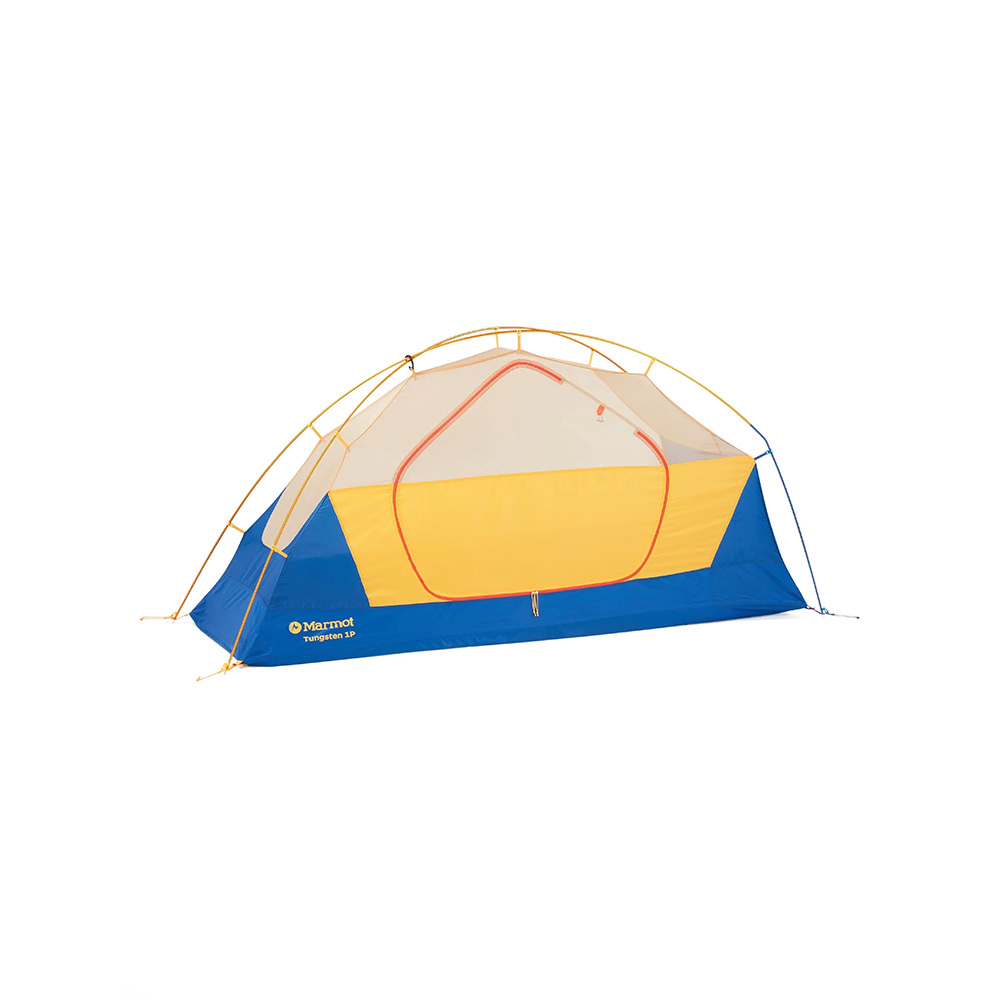 Robust and roomy Marmot Tungsten 1-Person Tent, showcasing its easy setup and spacious interior, perfect for solo hikers and backpackers.