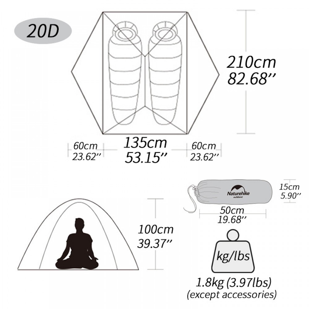 Durable and spacious backpacking tent with rainproof and windproof features, ideal for outdoor adventures and camping.