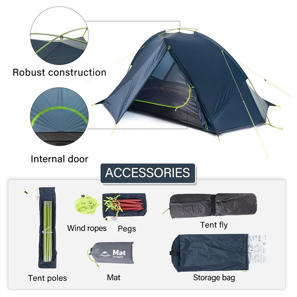 Naturehike Tagar 1-Person Ultralight Backpacking Tent | Solo Camping Tent