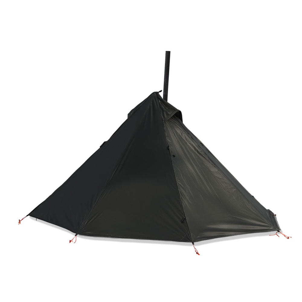 Top Lander 1-Person Teepee Hot Tent with Stove Jack in khaki color