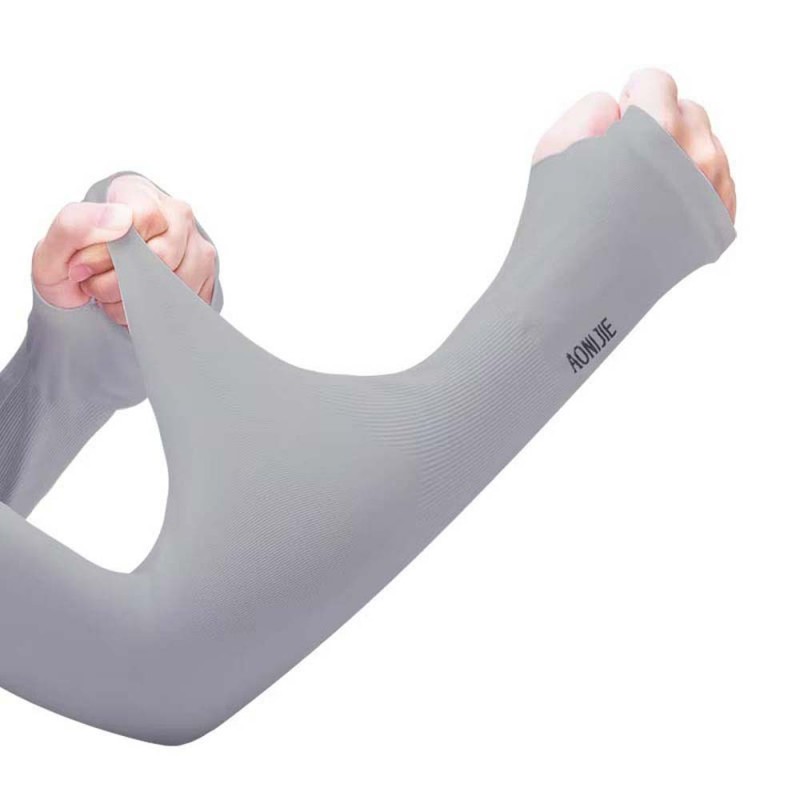 Black AONIJIE cooling arm sleeves with UV sun protection and compression fit.