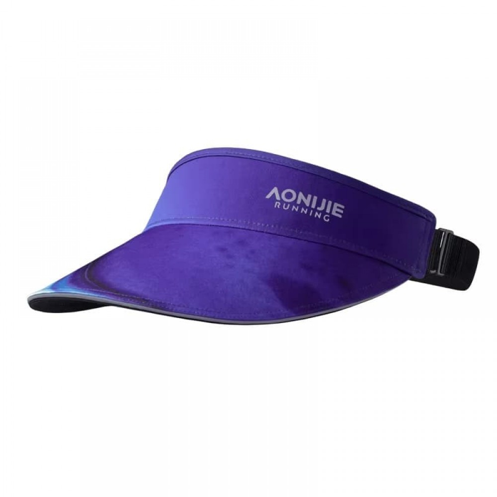 Violet AONIJIE adjustable sports visor cap with breathable fabric and UV protection.