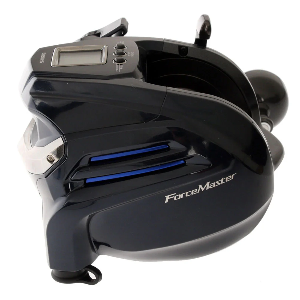 Shimano Forcemaster 9000A electric reel paired with Status Blue Water drone fishing rod combo for offshore fishing