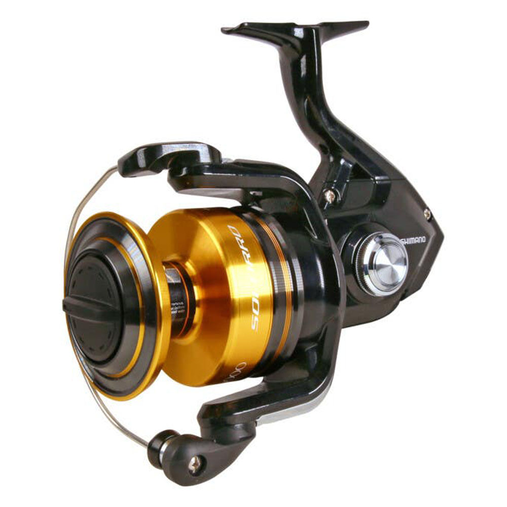 Shimano Socorro 10000 spinning reel mounted on Vortex jigging fishing rod combo for saltwater fishing