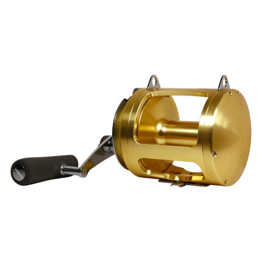Shimano Tiagra 80WA big game fishing reel mounted on Status bluewater game fishing rod combo