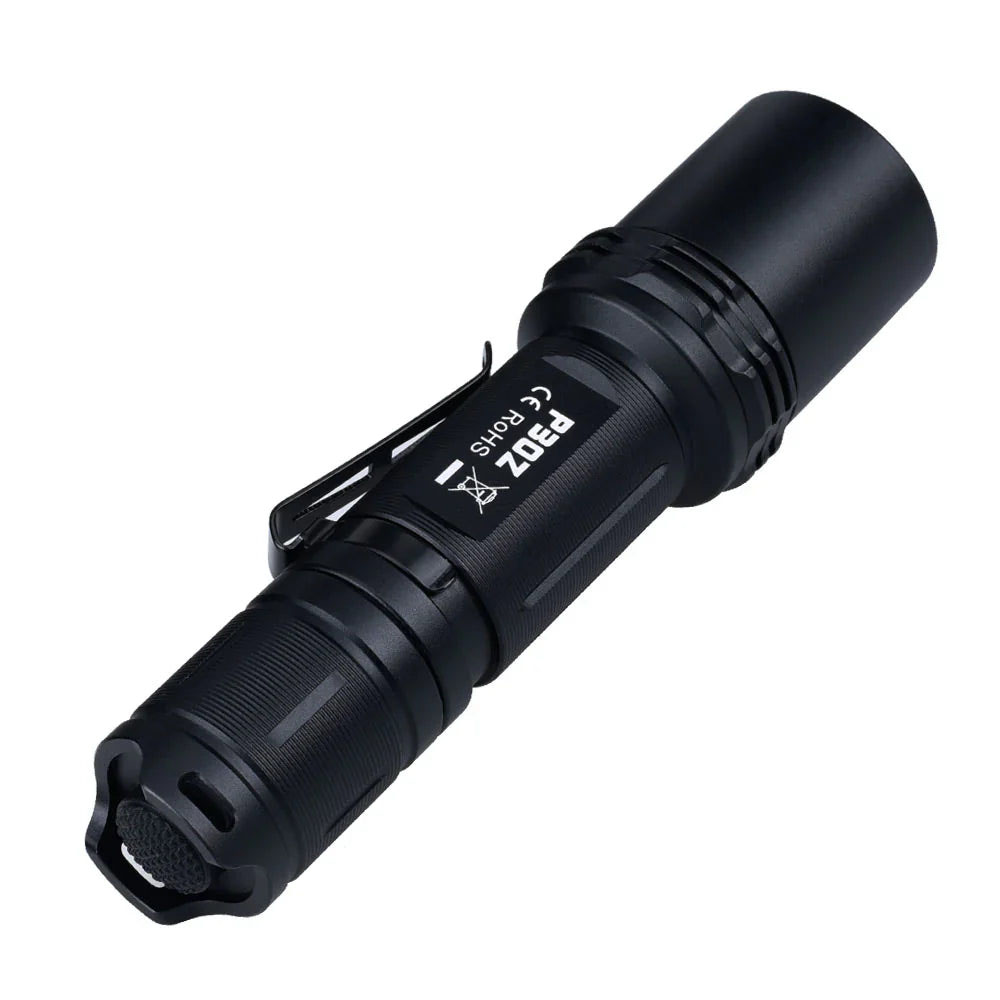 Front view of the Fitorch P200 flashlight showing 4 high-power LED emitters