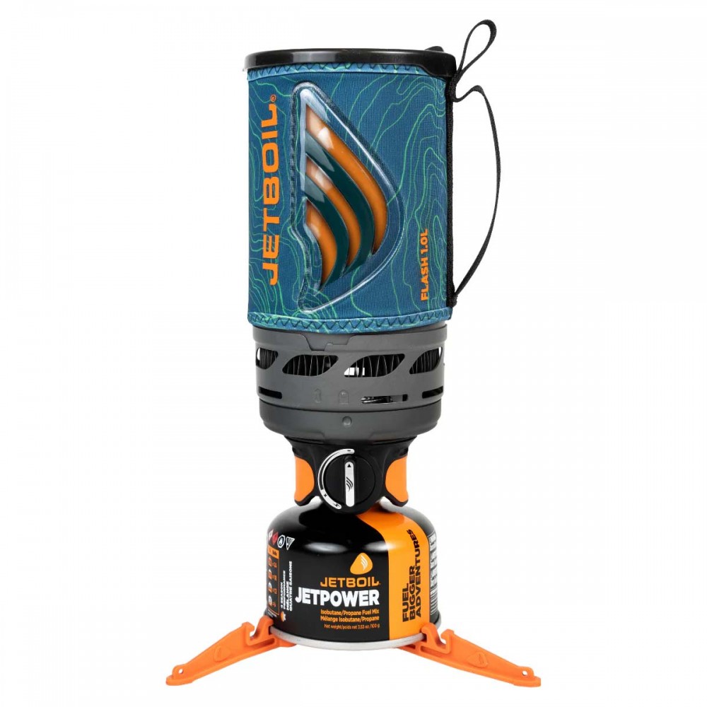 Jetboil Flash 1.0L Cooker – Ocean Topo Style Jetboil Flash 1.0L Stove – Ocean Topo Map Print Sleeve for Outdoor Cooking