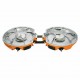 Jetboil Genesis Dual Burner Stove – Close-up View Close-up view of the Jetboil Genesis Base Camp System showing its dual burners and compact design without cookware.