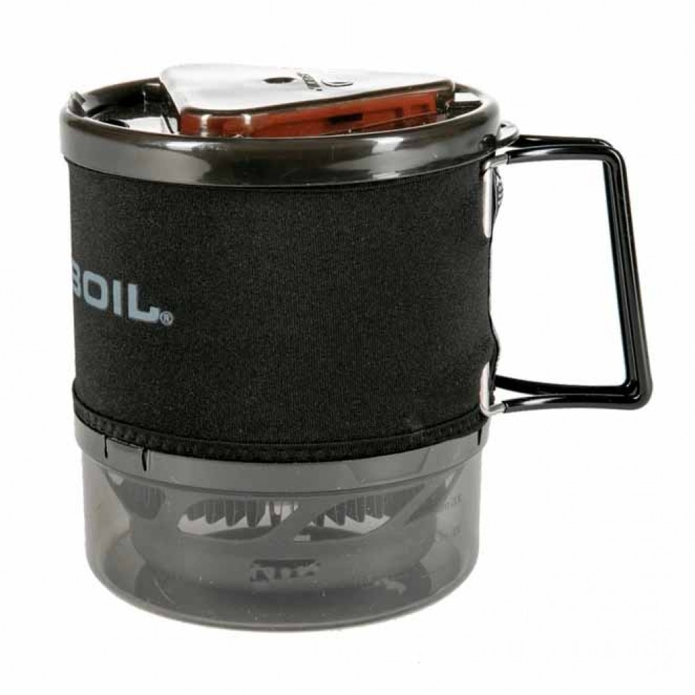 Jetboil MiniMo Cooking Cup with Lid and Handle – Compact Camping Pot Black Jetboil MiniMo insulated cooking cup with foldable handle and lid, ideal for backpacking meals