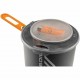 Jetboil Stash Lid with Storage View – Fits Stove and Fuel Canister Close-up of Jetboil lid with stored fuel and lighter visible through translucent top
