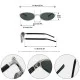 Slim oval UV400 sunglasses featuring a silver metal frame, dark tinted lenses, adjustable nose pads, and black temple arms, offering lightweight sun protection with a retro-inspired fashion design.