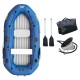 Blue Aqua Marina Classic 3 person inflatable boat with engine motor mount oars air pump carry bag and accessories for fishing boating and lake adventures