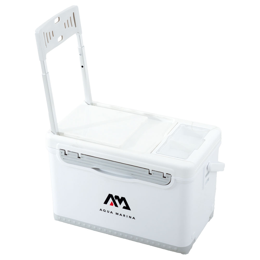Aqua Marina portable 22 litre cooler box with integrated folding seat designed for paddleboards SUP fishing kayaks and small inflatable boats